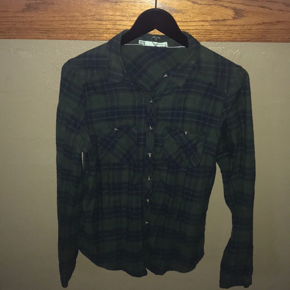 Button-down plaid shirt